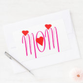 Mam met rood hart rechthoekige sticker (Envelop)