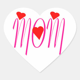 Mam met rood hart sticker