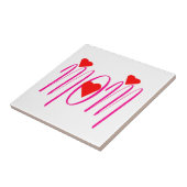 Mam met rood hart tegeltje (Zijkant)