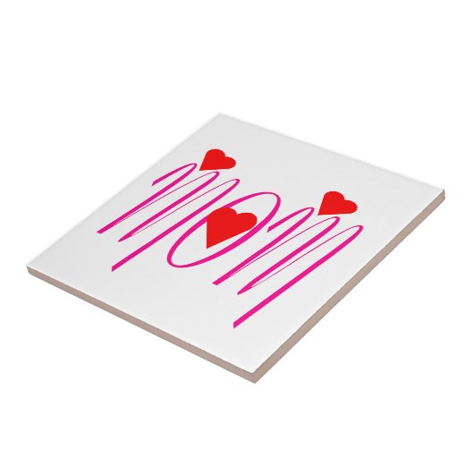 Mam met rood hart tegeltje (Zijkant)