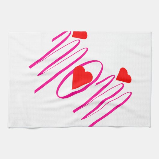 Mam met rood hart theedoek (Horizontaal)