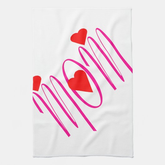 Mam met rood hart theedoek (Verticaal)