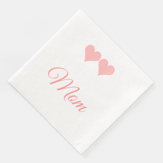 Mam met roze harten mousepad servet (Hoek)