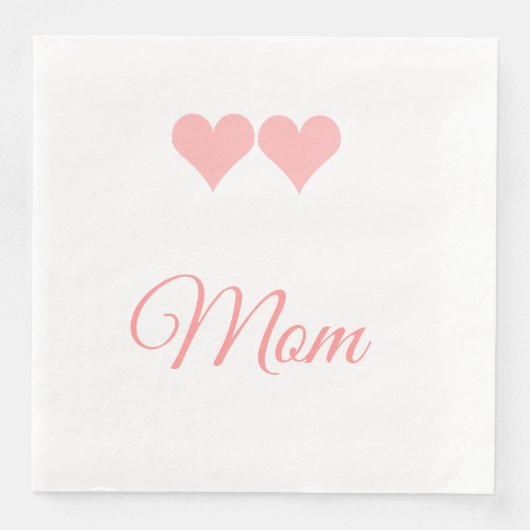 Mam met roze harten mousepad servet (Voorkant)