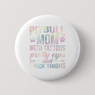Mam met Tattoos  ogen dik Ronde Button 5,7 Cm