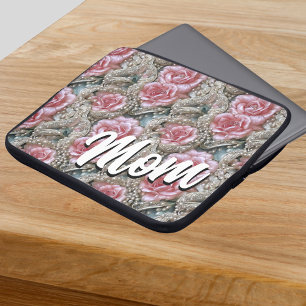 Mam Metallic Rozen en parels Laptop Sleeve