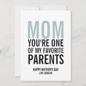 Mam Mijn favoriete Moederdag Kaart (Voorkant)