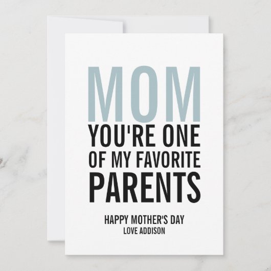 Mam Mijn favoriete Moederdag Kaart (Voorkant)