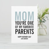 Mam Mijn favoriete Moederdag Kaart (Staand voorkant)