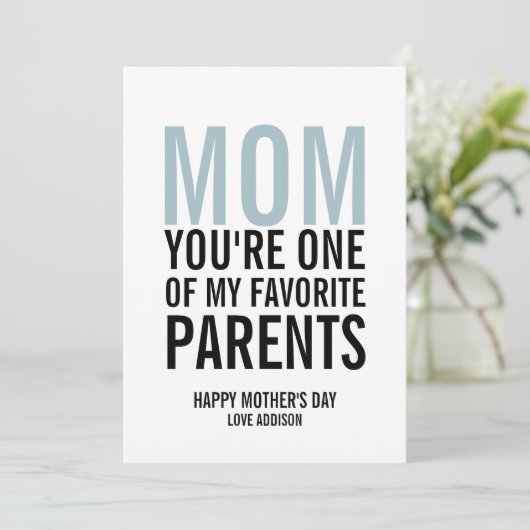 Mam Mijn favoriete Moederdag Kaart (Staand voorkant)