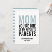 Mam Mijn favoriete Moederdag Kaart (Voorkant / Achterkant in situ)