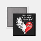 Mam.. mijn hart ligt in de hemel met mijn engel magneet (Voorkant / Achterkant)