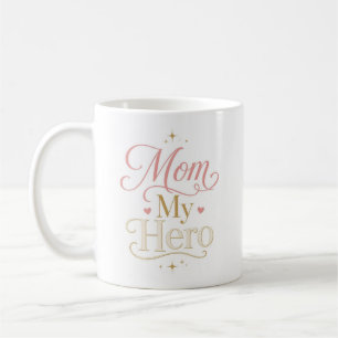 Mam Mijn Held Elegante Roze Gouden Typografie Koffiemok