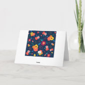 Mam Modern Floral in Blue en Coral Kaart (Achterkant)