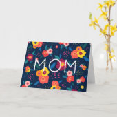 Mam Modern Floral in Blue en Coral Kaart (Gele Bloem)