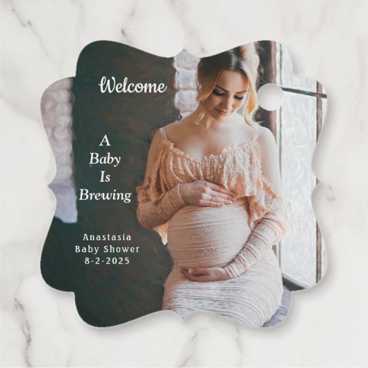 Mam Moeder Baby Brewing Baby shower personaliseren Bedankjes Labels (Achterkant)