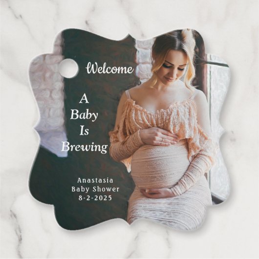 Mam Moeder Baby Brewing Baby shower personaliseren Bedankjes Labels (Voorkant)