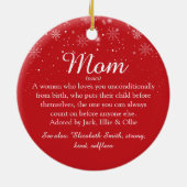 Mam moeder Definitie Kerstmis Keramisch Ornament (Achterkant)