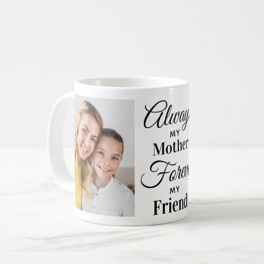 Mam Moeder Dochter Citaat Aangepast 3 Foto Koffiemok (Voorkant links)