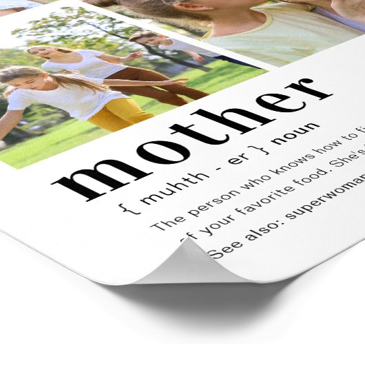 Mam, moeder, moeder, Moederdag 4 Foto Poster (Hoek)