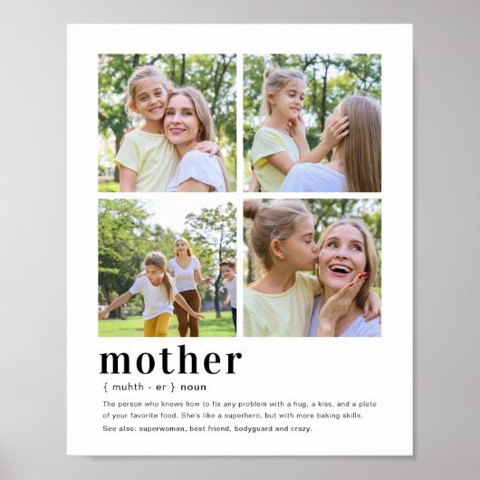 Mam, moeder, moeder, Moederdag 4 Foto Poster (Voorkant)