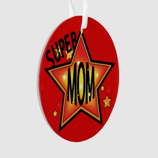 Mam Moeder Super Star Kerstmis Orn 2 Ornament (voorkant)
