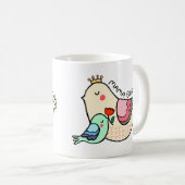 Mam, moederdag cadeau, schattige mama-vogelkunst koffiemok (Voorkant rechts)