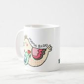 Mam, moederdag cadeau, schattige mama-vogelkunst koffiemok (Voorkant links)