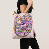 Mam Moederdag Cute Typography Word Heart Tote Bag (Dichtbij)