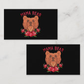 Mam Moederdag Floral Beer Family Roos Cute Mama Visitekaartje (Voorkant / Achterkant)