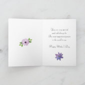 Mam, Moederdag kaart met geverfde bloemen. (Binnen)