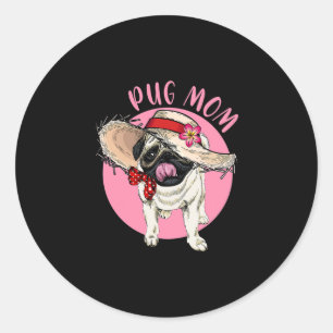 Mam Moederdag Mama Moeder Pug Ronde Sticker
