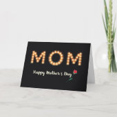 Mam, Moederdag, Marquee Light Bulb Letters, Red Kaart (Voorkant)