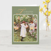 Mam, Moederdag, meisjes in de Vloertuin, Kaart (Gele Bloem)
