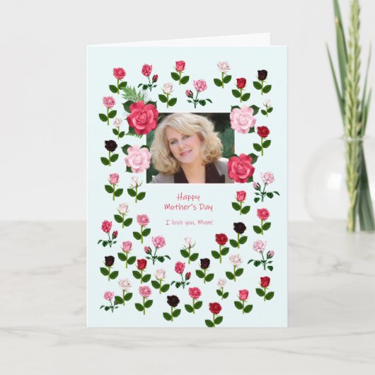 Mam, Moederdag, Rozen Kaart (Voorkant)