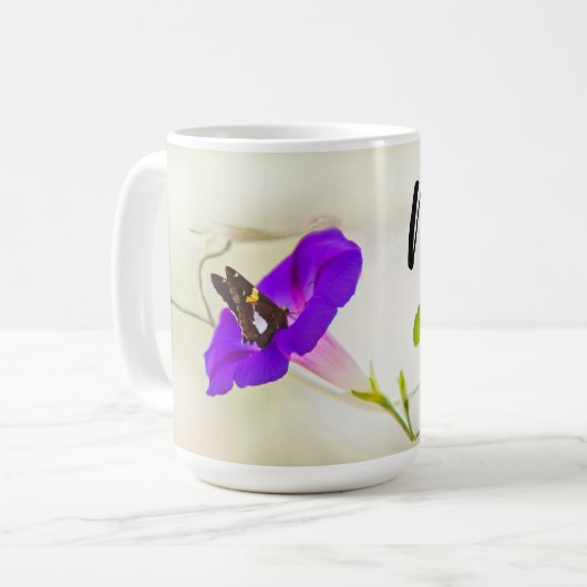 Mam Morning Glory en Butterfly Koffiemok (Voorkant links)