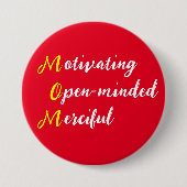 Mam Motivating Open Merciful text Ronde Button 7,6 Cm (Voorkant)