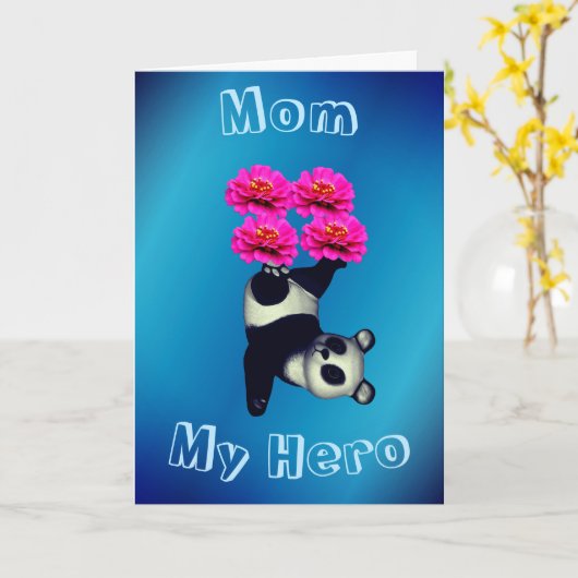 Mam My Hero Juggling Panda Birthday Kaart (Gele Bloem)