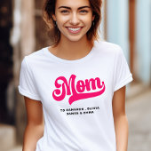 Mam naar kinder namen moederdag heet roze t-shirt