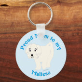 Mam naar mijn Maltees verplaatsen Sleutelhanger (Voorkant)
