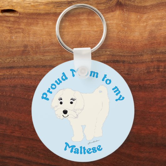 Mam naar mijn Maltees verplaatsen Sleutelhanger (Voorkant)