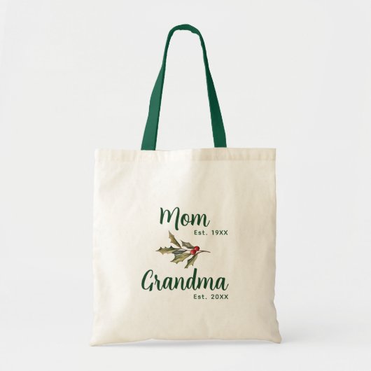 Mam Naar Oma Kerstmis Vakantie Mistletoe Custom Tote Bag (Voorkant)