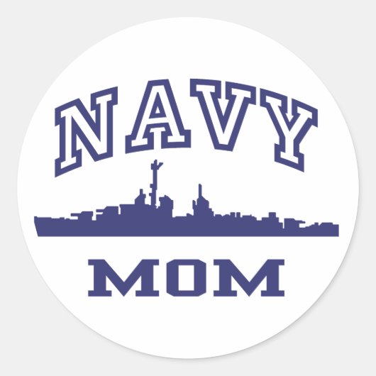 mam Navy Ronde Sticker (Voorkant)