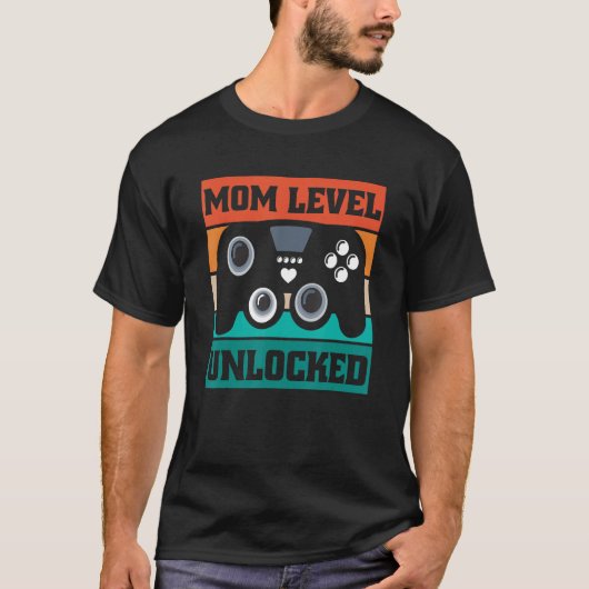 Mam Niveau Ontgrendeld Nieuwe Baby Retro Game Game T-shirt (Voorkant)