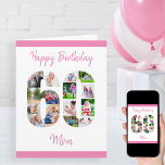 Mam nummer 60 Foto Collage Big 60th Birthday Kaart<br><div class="desc">Pas deze grote 60e verjaardagskaart aan met maximaal 15 verschillende foto's. Ontworpen voor mam (hoewel mam aan een naam kan worden uitgegeven of wat je maar wilt), is het nummer 60 fotocollage een doordachte manier om een verjaardagskaart te geven met een unieke en speciale kwaliteit. De sjabloon is opstelling voor...</div>