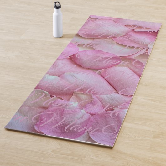 Mam of jouw naam, Roze Rozenblaadjes Twee kanten Yogamat (In situ)