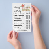 Mam of pap Farm Animals Baby shower Game Kaart (Hand)