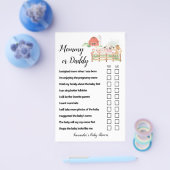Mam of pap Farm Animals Baby shower Game Kaart (Enkel)