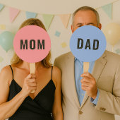 Mam of papa? | Modern roze blauw Baby shower Handwaaier