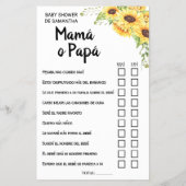 Mam of papa zei dat ze tweetalige spelkaart zei flyer (Achterkant)